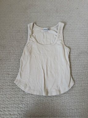Rhythm. Light Cream Ribbed Tank Top
